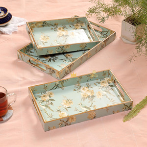 Plateau rectangulaire pour le petit-déjeuner et les boissons avec finition laquée en bois écologique, décoratif, prix abordable, en provenance du Vietnam - Product Image 6