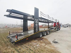 Diseño europeo 17 metros 2 ejes Tractor de dos pisos Semi-remolque de 8 coches Ejes de acero de calidad Aviones Tarmac Precio de fábrica Venta - Product Image 2