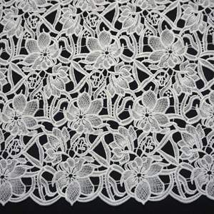 Robe de soirée blanche travail manuel perlé Tulle français brodé dentelle tissus tissu Voile dentelle tissu haute qualité coton suisse - Product Image 1
