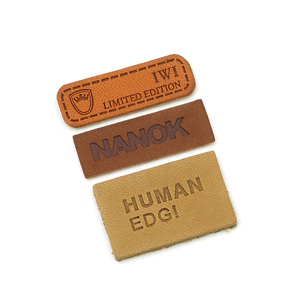 Custom leather label,Faux denim PU leather bag tag,Hat bag Leather logo, Jeans leather patch for jeans denim Bag <b>Clothing</b> - Product Image 4