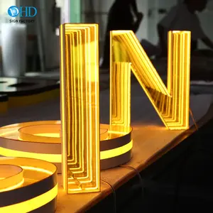 Nouveau signe de logo de décoration murale d'intérieur de magasin Infinity Mirror Neon Sign for Decor