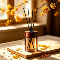 Diffuseur de parfum en verre cylindrique de grande capacité 150 ml, parfum longue durée, aromathérapie sans flamme, décoration personnalisable pour la maison
