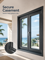 Fenêtres à battants en aluminium étanches aux intempéries pour les projets de rénovation de villas côtières