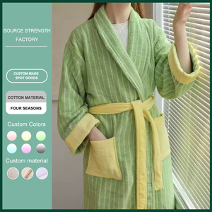 Albornoces <span class=keywords><strong>de</strong></span> Tela <span class=keywords><strong>de</strong></span> Rizo Personalizados Directo <span class=keywords><strong>de</strong></span> Fábrica, Ropa <span class=keywords><strong>de</strong></span> Dormir <span class=keywords><strong>de</strong></span> Algodón Teñido para <span class=keywords><strong>Mujer</strong></span>, Camisón, <span class=keywords><strong>Bata</strong></span> <span class=keywords><strong>de</strong></span> Baño, Venta al por Mayor Personalizada para <span class=keywords><strong>Mujer</strong></span> - Product Image 3