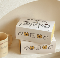 Boîte à biscuits personnalisée pour dessert, boîte à biscuits en carton ivoire avec finition mate, ouverture coulissante, boîte à biscuits rectangulaire avec séparateurs