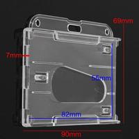 Porte-cartes double face en plastique rigide, transparent, horizontal, porte-badges d'identification
