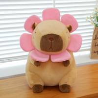 HY198 Vente en gros de peluche unisexe Capybara doux animaux jouets en peluche Capybara de dessin animé avec sac à dos de type poupée Capybara