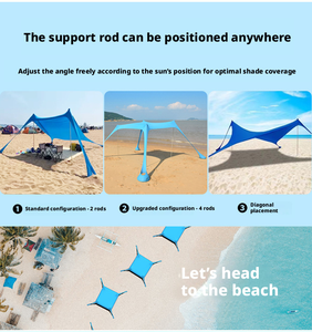 Auvent de plage, parasol 3000 mm, abri imperméable, abri solaire, pêche en plein air, tente de camping multifonctionnelle portable - Product Image 4