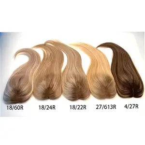 Silk Base Hair Topper 100% Real Chinês Cutícula Remy Peças De Cabelo Para As Mulheres Clipes Em