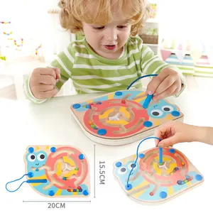 Детский Магнитный лабиринт, игрушка для детей, деревянная игра Монтессори, Детская развивающая Интерактивная деревянная игрушка для раннего развития для детей