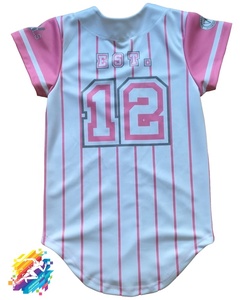 เสื้อเบสบอล PBA แบบสั่งทำพิเศษ พิมพ์ลายด้วยความร้อน ชุดยูนิฟอร์มเบสบอลมืออาชีพ โพลีเอสเตอร์ 100% แขนสั้น คอวี สำหรับทุกเพศ - Product Image 2