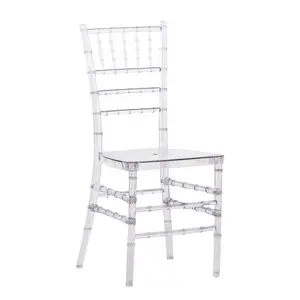 Chaise de salle à manger G Cha Transparentiphoneng Chaise Chiavari en bambou durable Chaise de banquet en cristal empilable pour meubles de maison de mariage