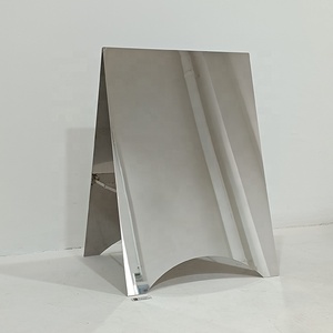 Factory Custom Mirrored Stainless Steel A-Frame Sidewalk Sign Outdoor Street Sandwich <b>Boards</b> Shop Sign - Product Image 1
