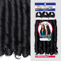 Lot de 3 extensions de cheveux tressées bouclées à la française, mèches de cheveux bouclés à la française, boucles spirales, queue de cheval bouclée à la française