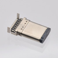 Connecteur mâle Type C 24 broches avec bornes estampées, SMD avant-arrière, avec boîtier, type de broche DIP pour assemblage de circuits imprimés électroniques