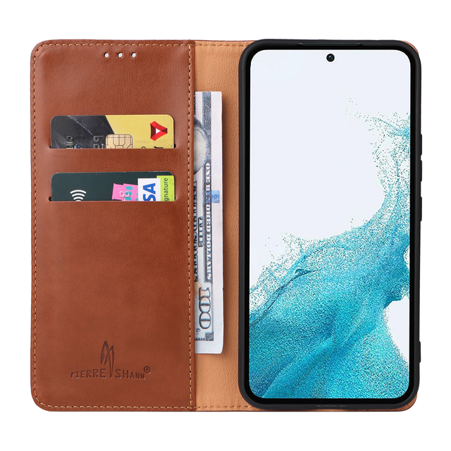 RFID-Blocking Flip Cover for Samsung A54 - Slim Shockproof Leather Case with Magnetic Card Holder | Business Travel Design