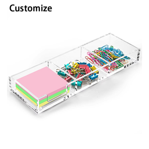 Acrylic dính Lưu ý hộp 3 trong 1 rõ ràng Acrylic tự dính notepad đứng bàn tổ chức cho các trường học văn phòng nhà - Product Image 1