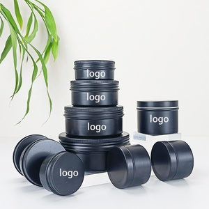 Hot Sale 10g 20g 30g 50g 100g 150g <b>Small</b> Luxury Black Matte Cosmetic Aluminum Metal Lip Balm Tin Jar <b>Container</b> for Candle Jars - Product Image 2