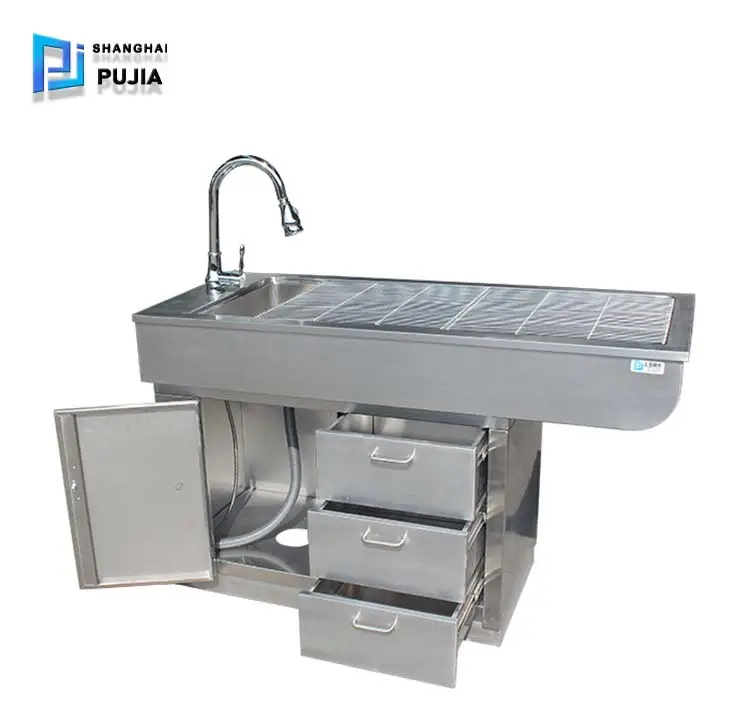 Metal Instrument multi-functional Veterinary Animal pet grooming disposal Operating surgical Table for Dog cat customized