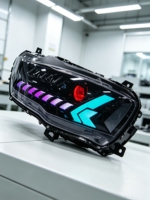 Nouveaux phares avant LED RGB colorés Mitsubishi Lancer EX 2008-2018 EVO X Projecteur IP67 Étanche 6000K DRL Clignotant