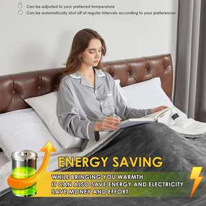 Thân Thiện Với Môi Chăn Điện 10 Sưởi Ấm Cấp 8 Giờ Tự Động Tắt Thiên Nhiên 2 Điều Khiển Quilted Và Gấp Nóng Ném - Product Image 3