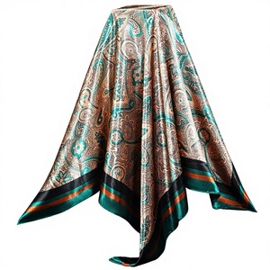 Foulard carré imprimé en satin pour femmes musulmanes, printemps-été, <span class=keywords><strong>petit</strong></span> foulard, châle, cadeau, vente en gros européenne et américaine - Product Image 1