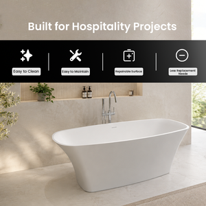 <span class=keywords><strong>Baignoire</strong></span> en surface solide avec surface réparable et ponnable pour l'entretien durable des hôtels, les projets commerciaux et la vente en gros - Product Image 2