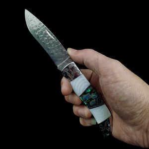 Couteau de poche d'autodéfense portable avec coquilles colorées et coquilles d'ormeau Couteaux à rabat avant Cadeaux d'extérieur OEM personnalisables - Product Image 4