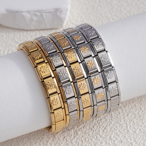 Modular <b>Bracelet</b> Electroplated Gold <b>Silver</b> Alloy Star Pattern Unisex Fashion <b>Bangle</b> Gift Jewelry Chain - Product Image 1
