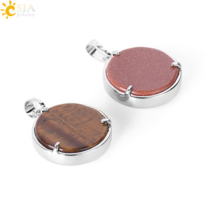 <span class=keywords><strong>CSJA</strong></span>-Pendentif en Quartz Rose, Perle Ronde Naturelle, Chakra Lune, Soleil, Dieu, Énergie, pour la Fabrication de Colliers, F371 - Product Image 4