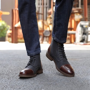 Botas de Motocicleta con Cordones para Hombre, Estilo Moderno, que Aumentan la Estatura, Zapatos de Vestir para Hombre - Product Image 6