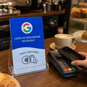 Carte NFC personnalisée en PVC avec puce F08 13,56 MHz, mini-étiquette pour <span class=keywords><strong>avis</strong></span> Google, pour restaurants, commerces, entreprises, avec fonction Tap to Review - Product Image 1