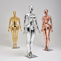 Mannequin en plastique pour femme, corps entier, BBL, corps galbé, grande taille, mannequin brillant en or rose, argent, électroplaqué, mannequin chromé