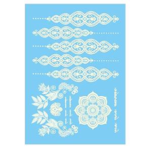 Clásico blanco encaje tatuaje temporal pegatinas extraíbles cuerpo arte pinturas para las mujeres y las niñas - Product Image 1