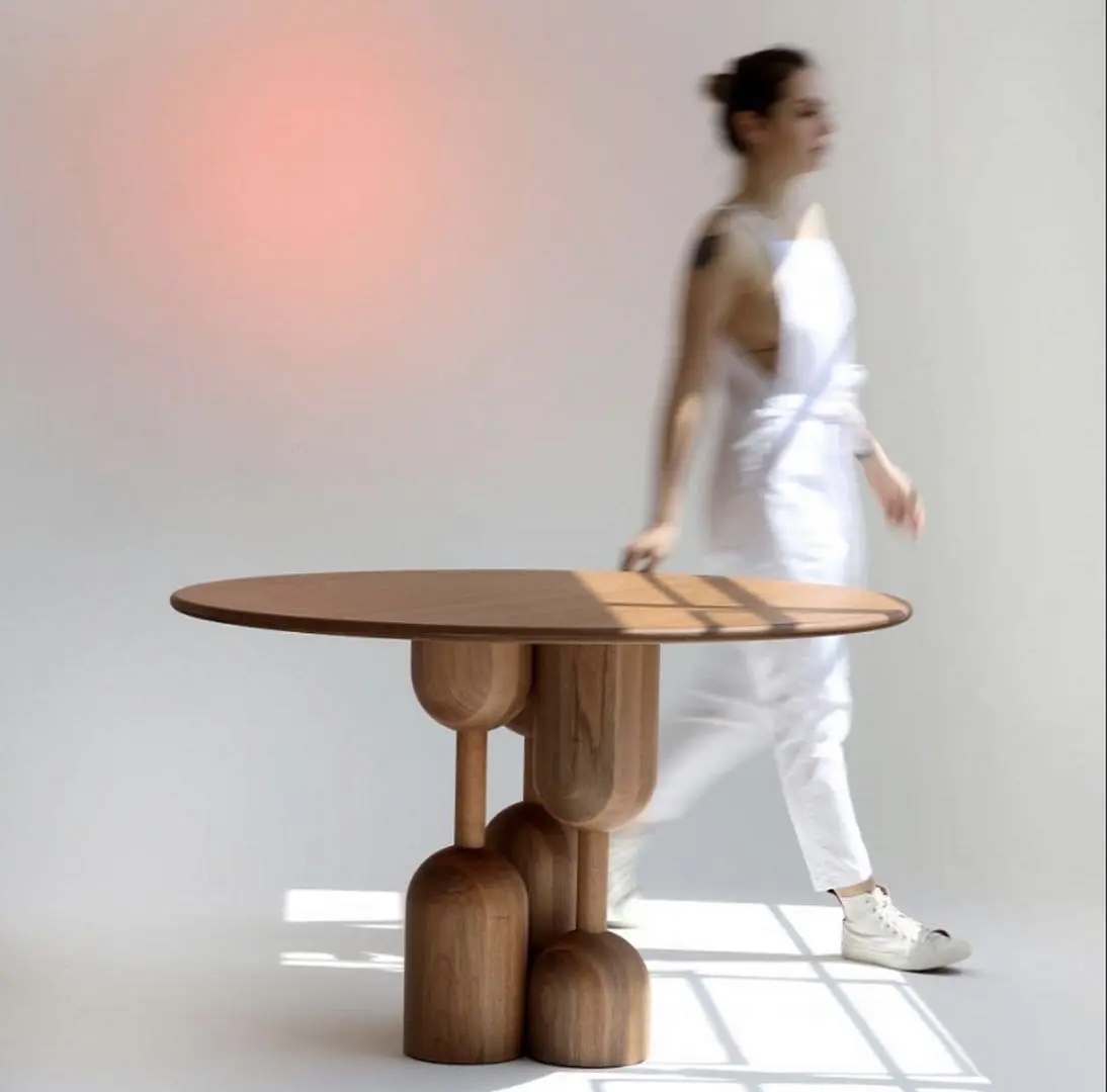 Ensemble de meubles de salon en bois de forme ronde