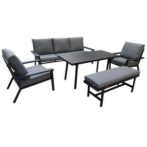 Ensemble <span class=keywords><strong>de</strong></span> canapés d'extérieur modernes Yoho en aluminium, <span class=keywords><strong>4</strong></span> pièces, 3 places, durables, pour jardin, patio, <span class=keywords><strong>balcon</strong></span>, résistant à l'eau et aux intempéries, salle à manger, <span class=keywords><strong>salon</strong></span> - Product Image 2