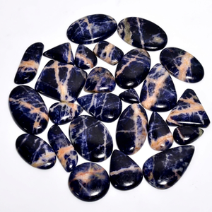Sodalite bleue naturelle, pierres précieuses en vrac, lot de pierres ovales facettées pour la fabrication de bijoux, anneaux, pendentifs, colliers, fournisseur en gros - Product Image 1