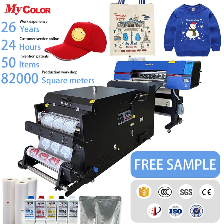 Mycolor 60cm dual I3200 xp600 head dtf printerheat press machine dtf printer offset printer dtg dtf printer impresora