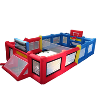 Terrain de sport gonflable multifonctionnel 3-en-1 Premium TH Modèle 786 12x6m pour football, basketball et volley-ball