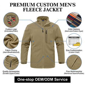 Veste polaire zippée légère et respirante pour homme, idéale pour le sport, la randonnée et les activités de plein air au printemps, avec col montant et poches avant zippées - Product Image 3