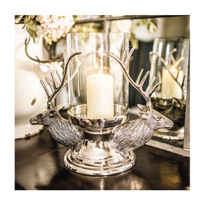 Aluminium Deer Stag Candle Holder <b>with</b> Glass Votive Holder for <b>Table</b> Centerpieces Decorations Best Seller - Product Image 1