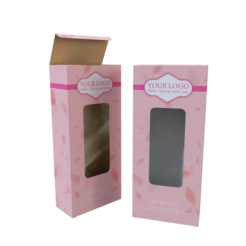 Scatola di carta di cartone per finestra frontale in PVC trasparente scatola con logo personalizzato per strumenti di trucco pennello per trucco scatola di imballaggio per pennelli cosmetici