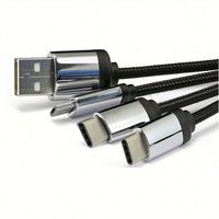 Nouveau câble de téléphone portable portable 4 en 1, câble USB multi-usage avec porte-clés, câble de charge USB avec lumière LED