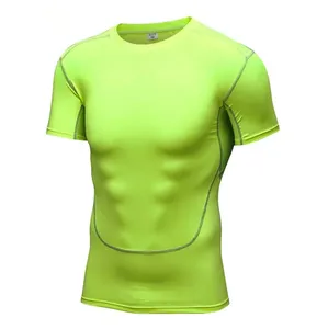 Camisetas por atacado manga curta Mens poliéster T Shirt Gym Sports Athletic Running Wear T-shirts