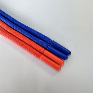 Cordon tressé 100 % polyester couleur personnalisée, écologique et doux, avec embouts en plastique pour textiles de maison, sacs, vêtements, finition enduite - Product Image 2