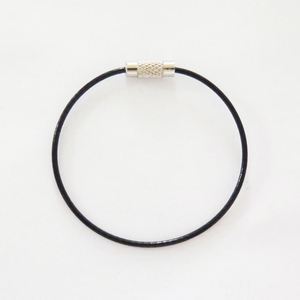 YIWANG <b>Custom</b> Black 150MM Stainless Steel Cable Wire <b>Key</b> <b>Ring</b> Chain - Product Image 2