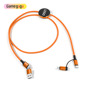 สายชาร์จ X 60W 4 in 1 แบบหลายพอร์ต OEM พร้อมโลโก้ LED แบบกำหนดเอง สายถัก USB OTG Type C ชาร์จเร็ว สำหรับโทรศัพท์ รองรับ Carplay - Product Image 4