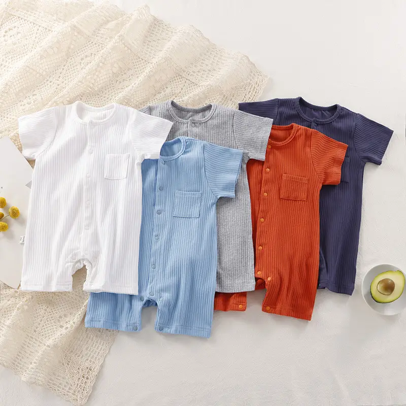Summer Infant Creeper Baby Cotton Thin Short Sleeve Children's Bodysuit Baby romper