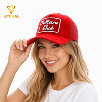 Op maat gemaakte suède 6-panelige gestructureerde sport baseballcap met 3D logo, dobby poplin stof, handborduurwerk, stippen/argyle luipaard fruit unisex