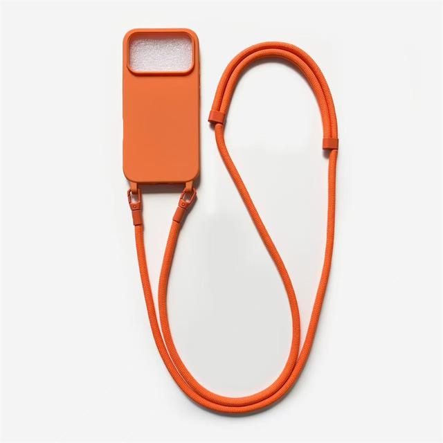 8mm Rope Universal Strap Phone Case for iPhone 17 Pro Max, 160cm Adjustable Cell Phone Neck Holder CrossBody Lanyard Cover